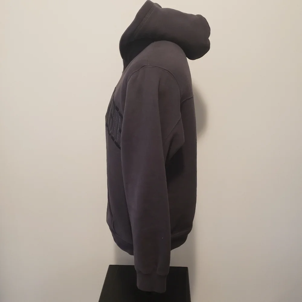 Abercrombie & Fitch Y2K Men's Sherpa Lined Full Zip Gray Hooded Jacket Size M. - Picture 3 of 10